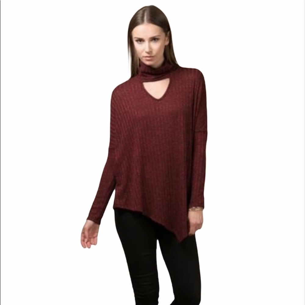 Turneck Top in Burgundy
